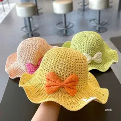 Mũ cói bé gái nơ xinh chống nắng – Nón đi biển cho bé, mũ vành rộng thoáng mát cho bé gái 1–4 tu 814349