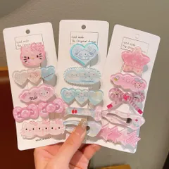 Set 5 Kẹp Tóc Cho Bé Gái Hello Kitty Kuromi Dễ Thương, Combo Kẹp Tóc Mái Nhựa Thạch Trong Suốt Cao Cấp - SP2757 814358