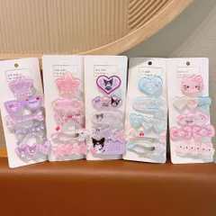Set 5 Kẹp Tóc Cho Bé Gái Hello Kitty Kuromi Dễ Thương, Combo Kẹp Tóc Mái Nhựa Thạch Trong Suốt Cao Cấp - SP2757 814358