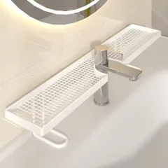 Kệ Để Đồ Nhà Tắm Trên Vòi Nước Thông Minh Ecoco, Kệ Lavabo Để Mỹ Phẩm Bàn Chải Đánh Răng Thoát Nước Cao Cấp Cạnh Bo Tròn 814382