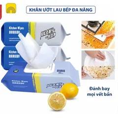 Giấy ướt lau bếp 80 tờ - Siêu sạch, Không độc hại, Bản to 814393