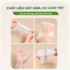 Găng tay đa dụng TPE Top Gia cao cấp dai mềm vượt trội, Hộp 300 cái thiết kế rút treo tiện lợi dùng nấu ăn 814405