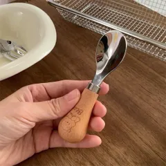 Bộ THìa Dĩa Inox Cán Gỗ Hình Gấu Kèm Hộp Đựng Cho Bé Ăn Dặm 814426