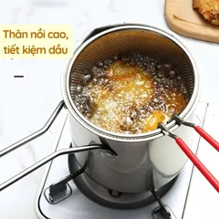 Nồi Chiên Ngập Dầu Có Tay Cầm Kèm Rổ Lọc - Chất Liệu Thép Không Gỉ, Tiện Lợi 814433