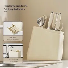 Kệ Cài Dao Kéo Đũa Thìa Đa Năng Có Khay Hứng Nước - Hộp Đựng Dao Kéo Nhà Bếp Nhựa Cao Cấp Tiện Lợi 814444