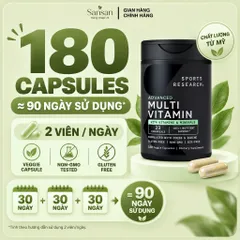 Viên Uống Sports Research Advanced Multivitamin 180 Viên, Bổ Sung 23 Vitamin & Khoáng Chất