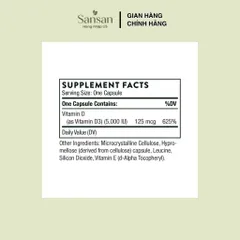 Vitamin D3 Thorne D 5000 IU 60 Viên, Bổ Sung Vitamin D3 125mcg, Hỗ Trợ Xương Cơ & Miễn Dịch, NSF Certified for Sport