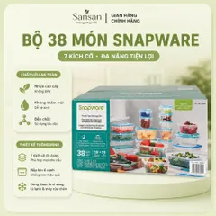 Bộ 19 Hộp Đựng Thực Phẩm Snapware Có Nắp Khóa 4 Chốt Kín Hơi Chống Rò Rỉ, Không BPA - Mỹ