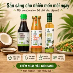 Combo 3 Vị Bếp Nhà SOKFARM Tương 200ml Mật Hoa Dừa 250g Giấm 265ml Organic
