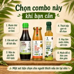 Combo 3 Vị Bếp Nhà SOKFARM Tương 200ml Mật Hoa Dừa 250g Giấm 265ml Organic