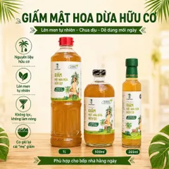 Giấm Mật Hoa Dừa SOKFARM Organic Có Giấm Cái 265ml 500ml 1L Lên Men Tự Nhiên