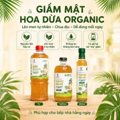 Giấm Mật Hoa Dừa SOKFARM Organic Có Giấm Cái 265ml 500ml 1L Lên Men Tự Nhiên