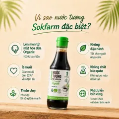 Nước Tương Mật Hoa Dừa SOKFARM Organic Ít Muối Không Đậu Nành 200ml 500ml