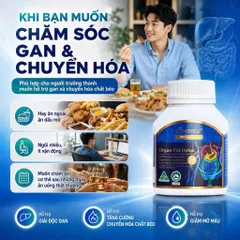 Combo Vitatree Lung Detox và Organ Fat Detox 60 viên/lọ hỗ trợ hô hấp, gan và chuyển hóa chất béo Úc