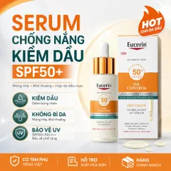 Serum chống nắng Eucerin Oil Control SPF50+ 30ml – Mỏng nhẹ, hỗ trợ kiểm soát dầu cho da dầu mụn