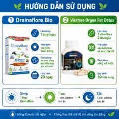 Combo Drainaflore Bio + Vitatree Organ Fat Detox | Hỗ Trợ Thanh Lọc, Chuyển Hóa