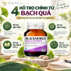 Viên uống Blackmores Ginkgoforte chiết xuất bạch quả hỗ trợ trí nhớ - Lọ 40 viên
