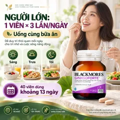Viên uống Blackmores Ginkgoforte chiết xuất bạch quả hỗ trợ trí nhớ - Lọ 40 viên