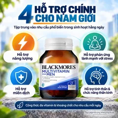 Viên uống Blackmores Multivitamin For Men hỗ trợ sức khỏe nam giới - Lọ 50 viên
