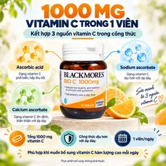 Blackmores Bio C 1000mg 31 Viên - Vitamin C Tăng Đề Kháng Chống Oxy Hóa, Hỗ Trợ Sức Khỏe Tổng Thể, Viên Uống Bổ Sung Vitamin C