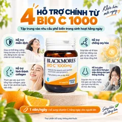 Blackmores Bio C 1000mg 31 Viên - Vitamin C Tăng Đề Kháng Chống Oxy Hóa, Hỗ Trợ Sức Khỏe Tổng Thể, Viên Uống Bổ Sung Vitamin C
