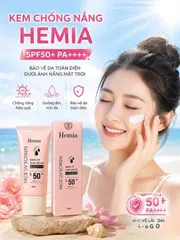 [Chính Hãng] kem chống nắng HEMIA 50ml dưỡng trắng nâng tone SPF50+