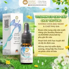 ☀️ Vitamin D3K2 MK7 Sunday Natural Đức hỗ trợ tăng chiều cao, giao hàng hỏa tốc trong 2h