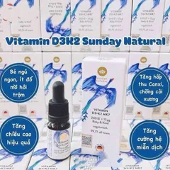 ☀️ Vitamin D3K2 MK7 Sunday Natural Đức hỗ trợ xương chắc khỏe, tăng đề kháng (20ml)