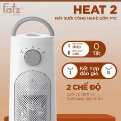 Máy Sưởi Gốm PTC Fatzbaby Heat 2 – Máy Sưởi Cho Bé An Toàn, Sưởi Phòng Nhanh