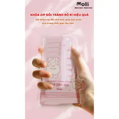 Túi Trữ Sữa Mẹ Molli 30 Túi/Hộp 150ml 200ml 250ml – Túi Trữ Sữa Khoá Zip Đôi Chống Tràn, Bảo Quản Sữa Mẹ