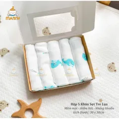 Set 5 khăn sợi tre lụa 100% cao cấp Manny