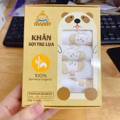 Set 5 khăn sợi tre lụa 100% cao cấp Manny