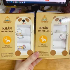 Set 5 khăn sợi tre lụa 100% cao cấp Manny