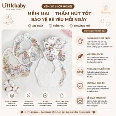 Yếm hoa tròn chống thấm cho bé, phong cách vintage Hàn