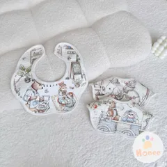 Yếm hoa tròn chống thấm cho bé, phong cách vintage Hàn