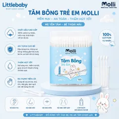 Tăm Bông Molli Cho Bé – Tăm Bông Sơ Sinh Thân Giấy Mềm Mịn An Toàn