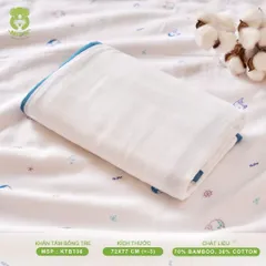 Khăn tắm bông tre Mipbi 6 lớp – siêu mềm mịn, thấm hút nhanh cho bé