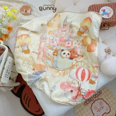Chăn xô muslin trần bông BUNNY hoạ tiết cổ tích cho bé yêu KT 100*110cm