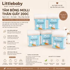 TĂM BÔNG MOLLI CHO BÉ SƠ SINH – MỀM MỊN, DỄ SỬ DỤNG, KHÔNG RƠI BÔNG