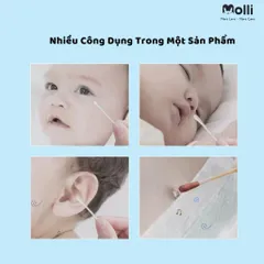 TĂM BÔNG MOLLI CHO BÉ SƠ SINH – MỀM MỊN, DỄ SỬ DỤNG, KHÔNG RƠI BÔNG