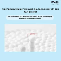 TĂM BÔNG MOLLI CHO BÉ SƠ SINH – MỀM MỊN, DỄ SỬ DỤNG, KHÔNG RƠI BÔNG