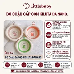 Chậu gấp gọn kiluta có móc treo tiện lợi in hình gấu thỏ, khủng long, hổ  cho bé