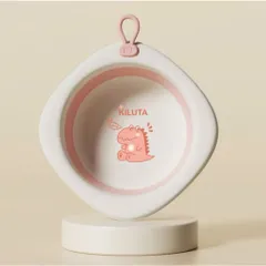 Chậu gấp gọn kiluta có móc treo tiện lợi in hình gấu thỏ, khủng long, hổ  cho bé