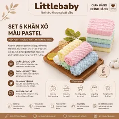 XẢ KHO Set 5 khăn mặt màu Kiluta - Chất liệu mềm mại - An toàn sử dụng cho bé - Khăn đa năng, vừa làm khăn vừa làm yếm