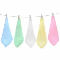 XẢ KHO Set 5 khăn mặt màu Kiluta - Chất liệu mềm mại - An toàn sử dụng cho bé - Khăn đa năng, vừa làm khăn vừa làm yếm