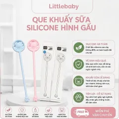 Que khuấy sữa silicone hình gấu cho bé, đổi màu theo nhiệt độ nước