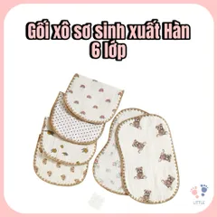 Gối xô sơ sinh xuất Hàn 6 lớp màu nud cho bé siêu xinh