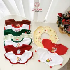 Set mũ và yếm quàng cổ Giáng Sinh Noel cho bé xinh yêu - Họa tiết tuần lộc, ông già, cây thông