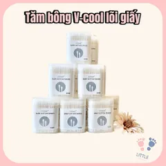 TĂM BÔNG VCOOL LÕI GIẤY HỘP 200 CHIẾC