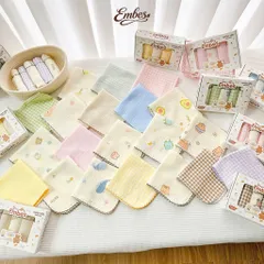 Set 5 khăn sữa 2 lớp Embes hoạ tiết mix xinh xắn, ngộ nghĩnh, an toàn cho bé